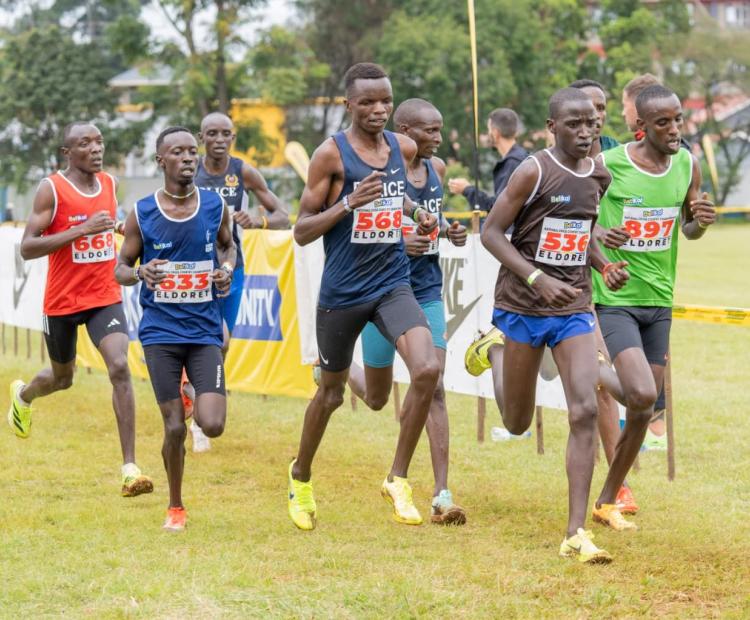 Kenya Police athletes during National Cross Country 
