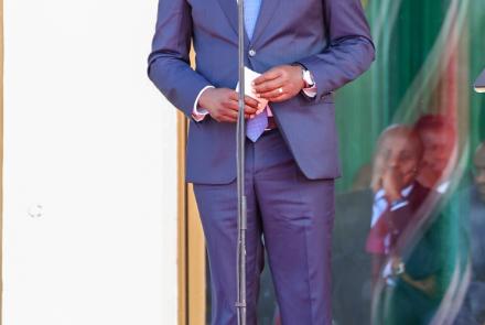Interior Cabinet Secretary, Hon. Onesimus Kipchumba Murkomen, gives his speech during the 149th pass out parade