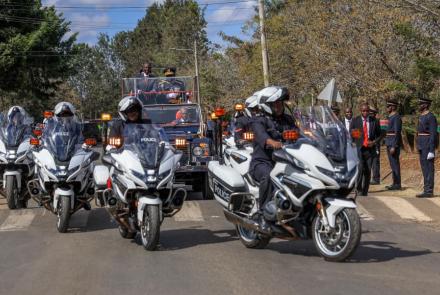 Police Outriders lead official Motorcade